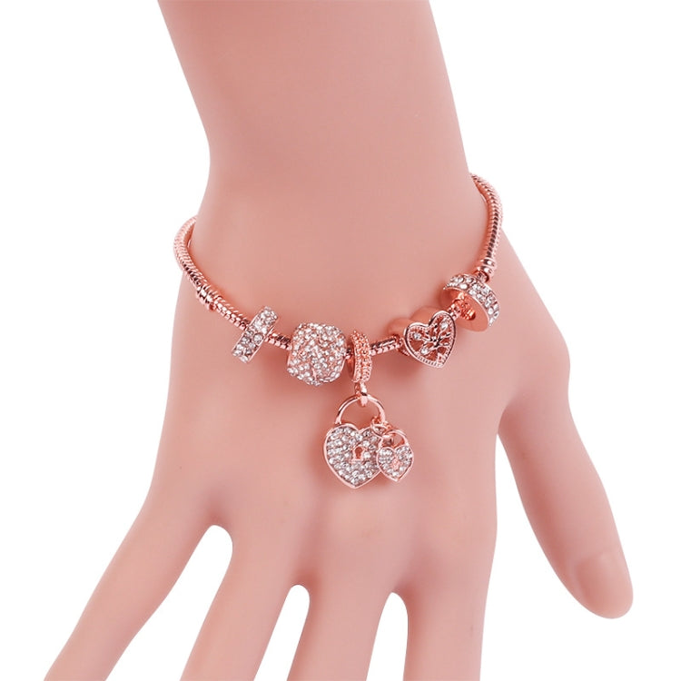 Bracciale da donna con perline in oro rosa, SL133 18cm, SL133 19cm, SL133 20cm, SL135 18cm, SL135 19cm, SL135 20cm, SL136 18cm, SL136 19cm, SL136 20cm
