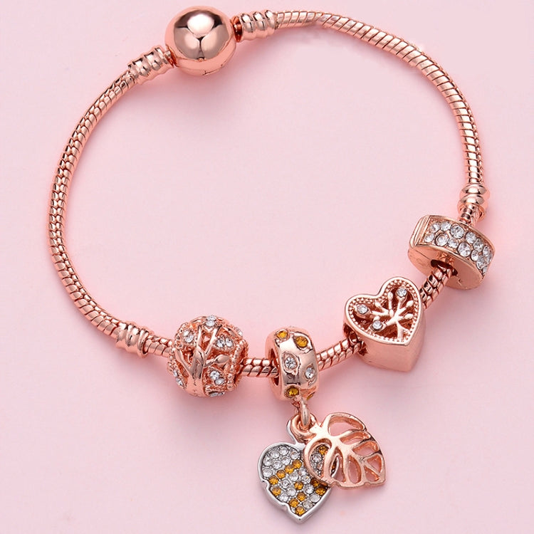 Bracciale da donna con perline in oro rosa, SL133 18cm, SL133 19cm, SL133 20cm, SL135 18cm, SL135 19cm, SL135 20cm, SL136 18cm, SL136 19cm, SL136 20cm