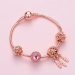 Bracciale da donna con perline in oro rosa, SL133 18cm, SL133 19cm, SL133 20cm, SL135 18cm, SL135 19cm, SL135 20cm, SL136 18cm, SL136 19cm, SL136 20cm