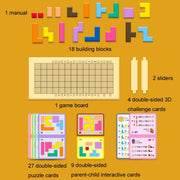 Bambini che pensano Logic Cube Game Wooden Variety Jigsaw Puzzle Building Block Toys, Thinking Logic Cube Game (Dual Players)