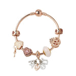 MGZ03 Bracciale decorativo Love Heart Lock in oro rosa, lunghezza:, 18cm, 19cm, 20cm