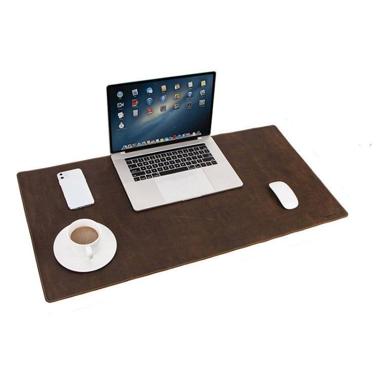 CF9011 Sottomano Tappetino per mouse in pelle di cavallo pazzo retrò Tappetino per mouse per computer desktop antiscivolo sovradimensionato Tappetino in pelle per scrivania per computer desktop