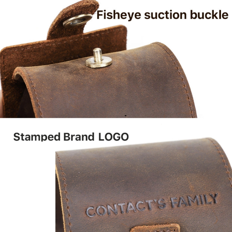 Contatti Famiglia CF1125 Singolo orologio Posizione Crazy Horse Leather Watch Box Round Watch Storage Box, CF1125