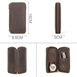 Contatti Famiglia CF1114 Scatola per orologi in pelle Borsa per orologi da coppia con cerniera in pelle Crazy Horse retrò, CF1114
