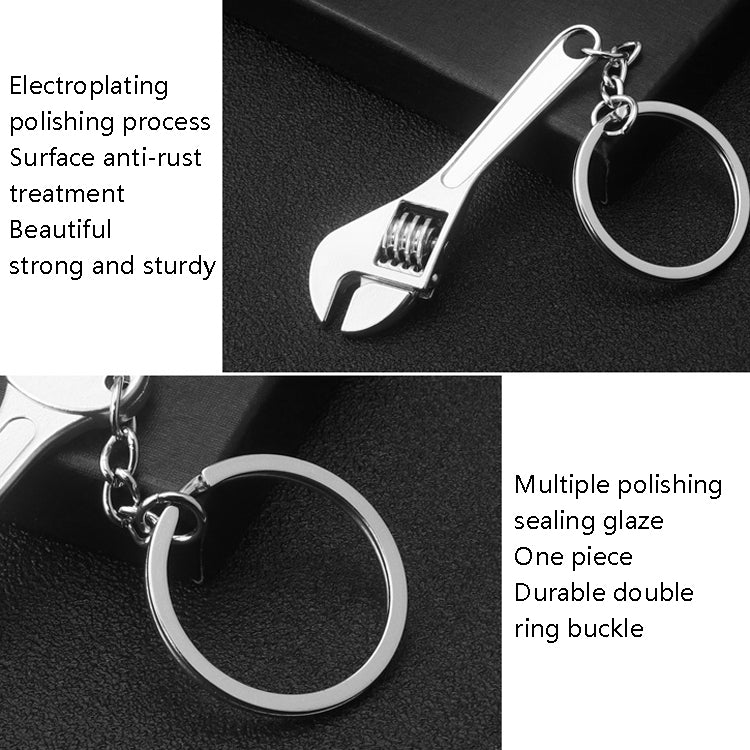 Ciondolo portachiavi per auto con portachiavi in metallo da 10 pezzi, H-540 Activity Wrench, H-389 Hex Wrench, H-391 Glossy Ax, H-388 Thread Ax, H-395 Double Head Wrench, H-405 Double Row Saw, H-402 Hand Saw, H-541 Crooked Nose Pliers, H-399 Pliers  ...