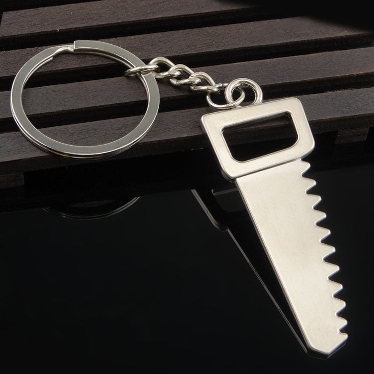 Ciondolo portachiavi per auto con portachiavi in metallo da 10 pezzi, H-540 Activity Wrench, H-389 Hex Wrench, H-391 Glossy Ax, H-388 Thread Ax, H-395 Double Head Wrench, H-405 Double Row Saw, H-402 Hand Saw, H-541 Crooked Nose Pliers, H-399 Pliers  ...