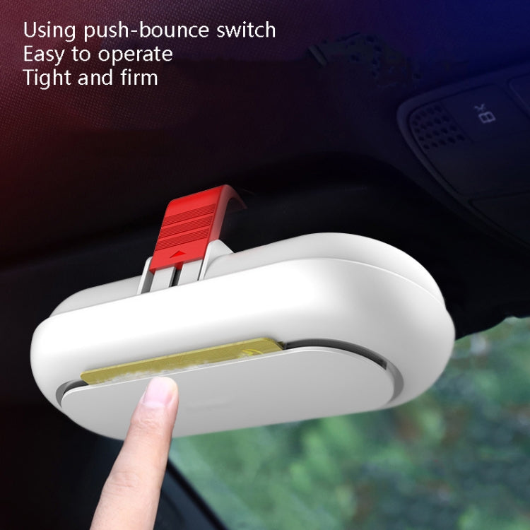 Custodia per occhiali per auto Scheda di memoria per visiera interna per automobile multifunzione, Back Single Snap Black, Back Single Snap White