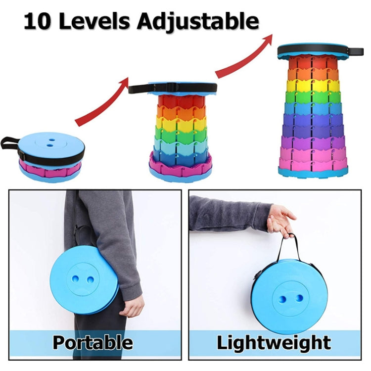 Sedia da pesca portatile pieghevole per sgabello telescopico da esterno, 45cm(Rainbow), 45cm(Red)