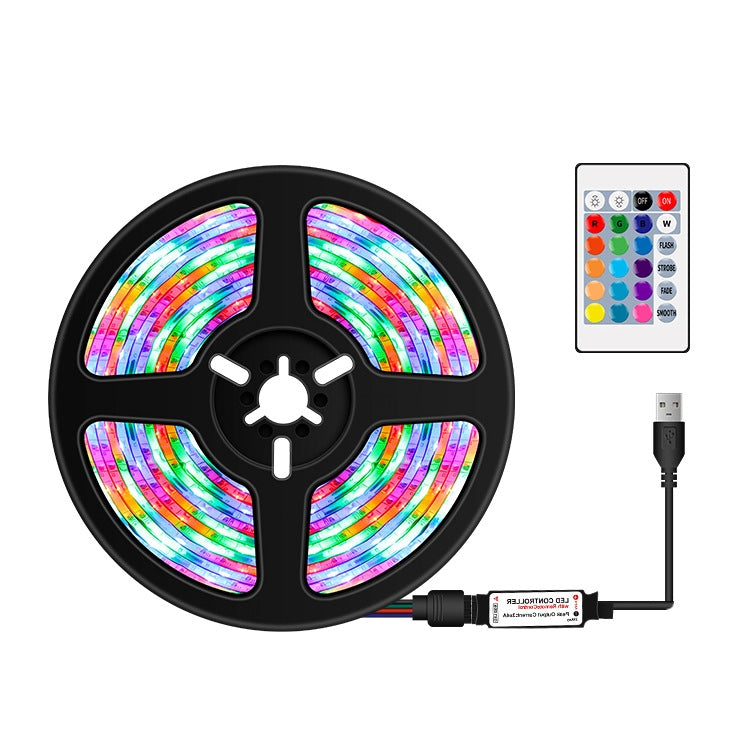 Striscia luminosa a LED Telecomando a 16 colori Cintura luminosa RGB USB Symphony Neon Barra luminosa decorativa morbida, 2 PCS 0.5m, 2 PCS 1m, 2m, 3m, 4m, 5m