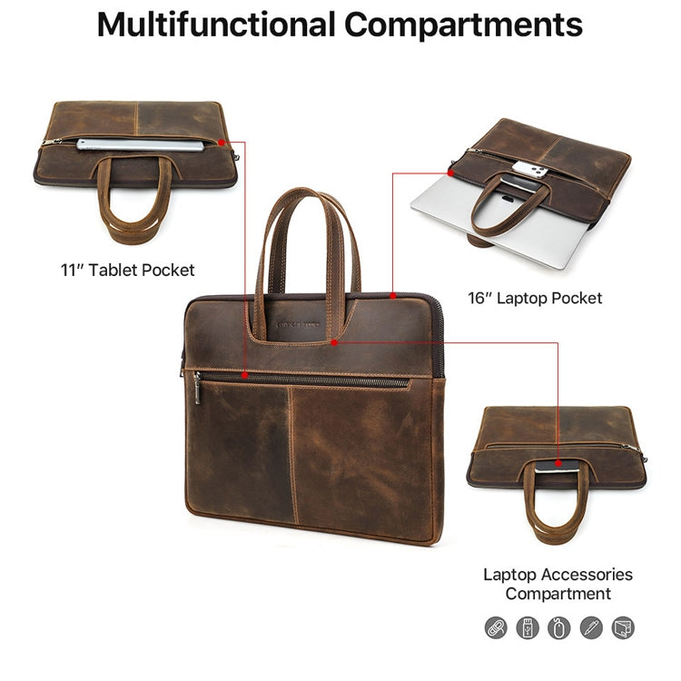 Borsa in pelle Crazy Horse per MacBook Pro 16"