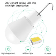 Lampadina solare LED portatile USB per esterni 5W