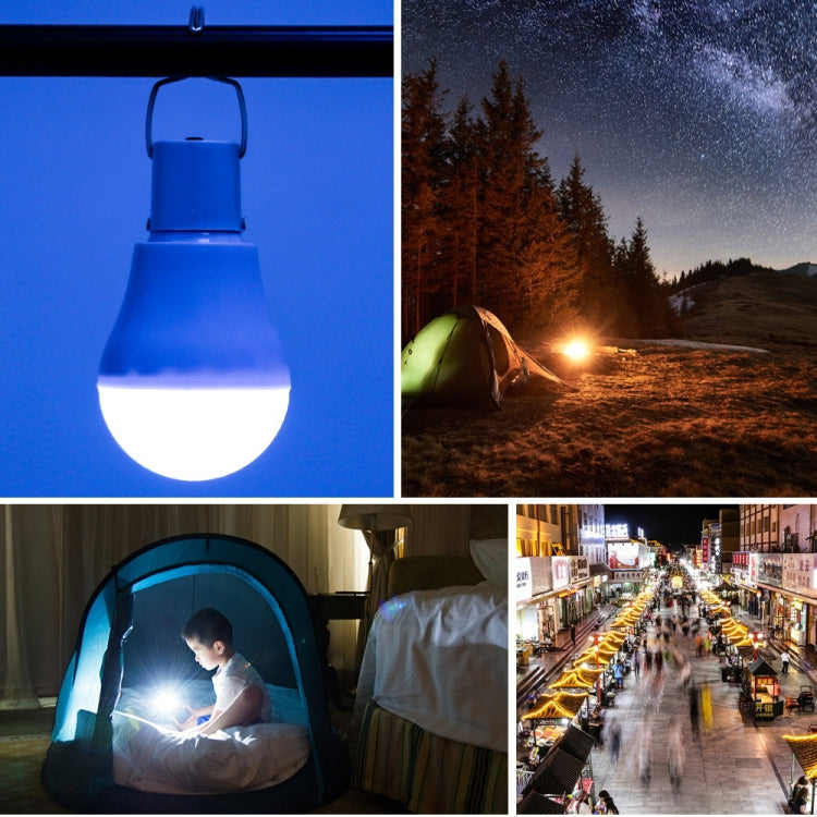 Lampadina solare LED portatile USB 5W per esterni