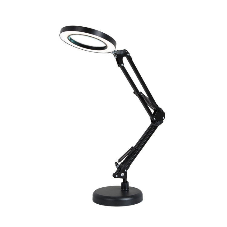 Lampada da lettura per ufficio per la riparazione di tatuaggi per unghie con lampada a lente d'ingrandimento 8X, Without Magnifying Glass (Black), With Magnifying Glass (Black)