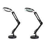 Lampada da lettura per ufficio per la riparazione di tatuaggi per unghie con lampada a lente d'ingrandimento 8X, Without Magnifying Glass (Black), With Magnifying Glass (Black)