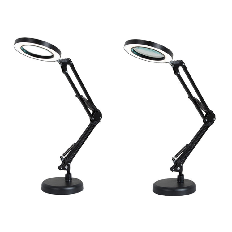 Lampada da lettura per ufficio per la riparazione di tatuaggi per unghie con lampada a lente d'ingrandimento 8X, Without Magnifying Glass (Black), With Magnifying Glass (Black)