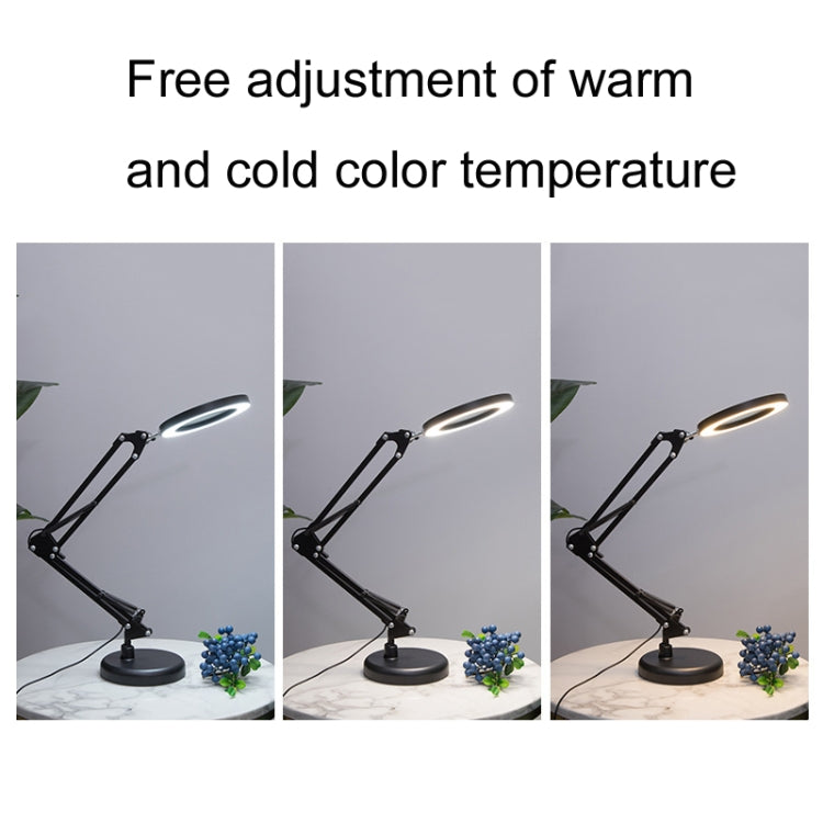 Lampada da lettura per ufficio per la riparazione di tatuaggi per unghie con lampada a lente d'ingrandimento 8X, Without Magnifying Glass (Black), With Magnifying Glass (Black)