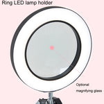 Lampada da lettura per ufficio per la riparazione di tatuaggi per unghie con lampada a lente d'ingrandimento 8X, Without Magnifying Glass (Black), With Magnifying Glass (Black)