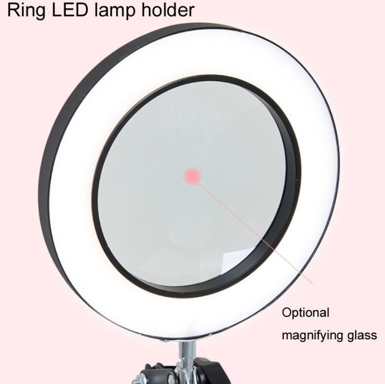 Lampada da lettura per ufficio per la riparazione di tatuaggi per unghie con lampada a lente d'ingrandimento 8X, Without Magnifying Glass (Black), With Magnifying Glass (Black)