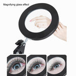 Lampada da lettura per ufficio per la riparazione di tatuaggi per unghie con lampada a lente d'ingrandimento 8X, Without Magnifying Glass (Black), With Magnifying Glass (Black)