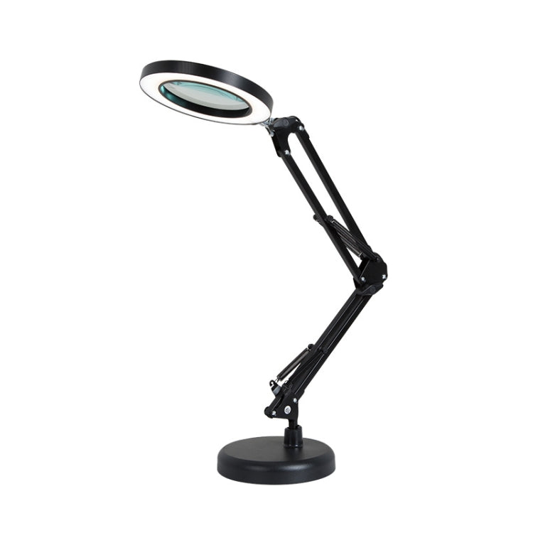 Lampada da lettura per ufficio per la riparazione di tatuaggi per unghie con lampada a lente d'ingrandimento 8X, Without Magnifying Glass (Black), With Magnifying Glass (Black)