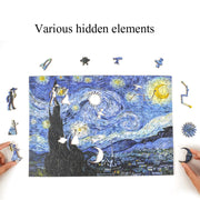 Puzzle di legno irregolare Regalo creativo per adulti ad alta difficoltà, The Starry Night