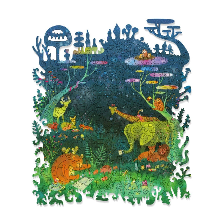Puzzle di legno irregolare 152 pezzi 28x24 cm