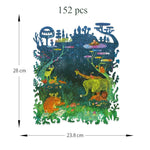 Puzzle di legno irregolare 152 pezzi 28x24 cm