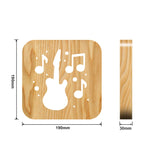 FS-T1877W 2.5W Lampada da tavolo in legno massello a forma di chitarra LED Night Light, Guitar