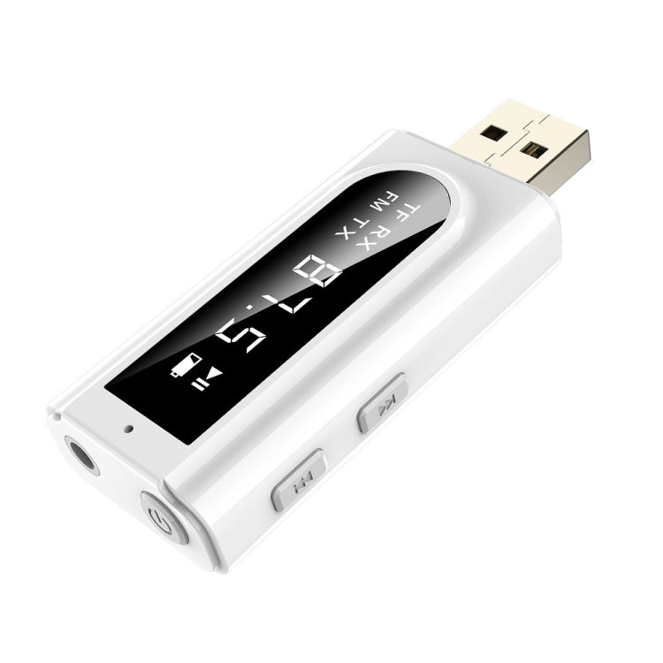 Ricevitore Bluetooth 5.0 per auto K9 White USB AUX