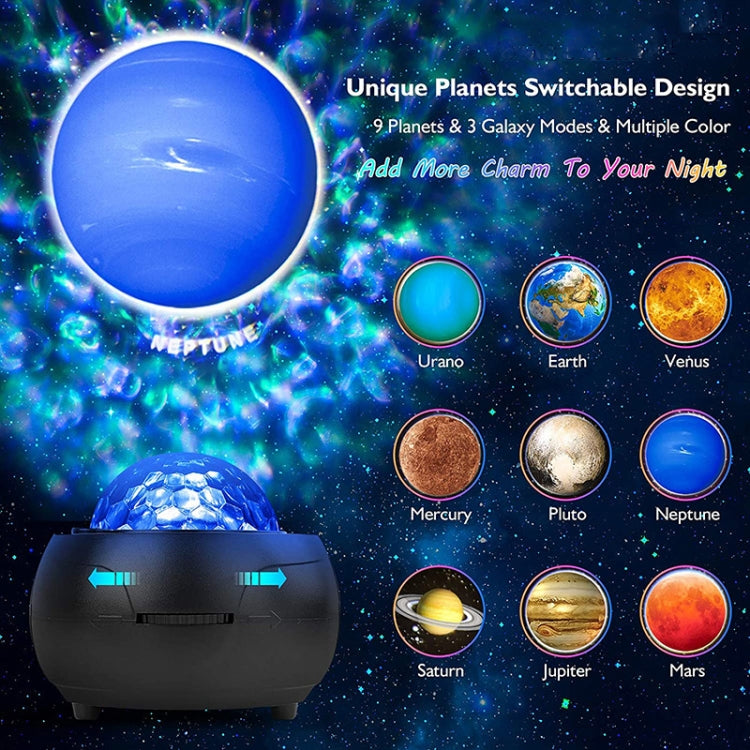 DQ-M3 LED Rotante Cielo stellato Luce Bluetooth Musica Pianeti Oceano Proiettore Supporto TF Card,Stile:, USB + Bluetooth, Battery + Bluetooth