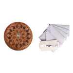 Coltello tondo per baguette per pane Coltello per tagliare il pane a doppia faccia in legno con 5 lame, Beech, Flower Pear Wood, Pattern 1 Flower Pear Wood, Pattern 2 Flower Pear Wood, Pattern 3 Flower Pear Wood, Pattern 4 Flower Pear Wood             ...