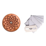Coltello tondo per baguette per pane Coltello per tagliare il pane a doppia faccia in legno con 5 lame, Beech, Flower Pear Wood, Pattern 1 Flower Pear Wood, Pattern 2 Flower Pear Wood, Pattern 3 Flower Pear Wood, Pattern 4 Flower Pear Wood             ...