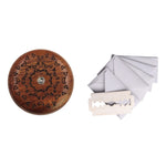 Coltello tondo per baguette per pane Coltello per tagliare il pane a doppia faccia in legno con 5 lame, Beech, Flower Pear Wood, Pattern 1 Flower Pear Wood, Pattern 2 Flower Pear Wood, Pattern 3 Flower Pear Wood, Pattern 4 Flower Pear Wood             ...