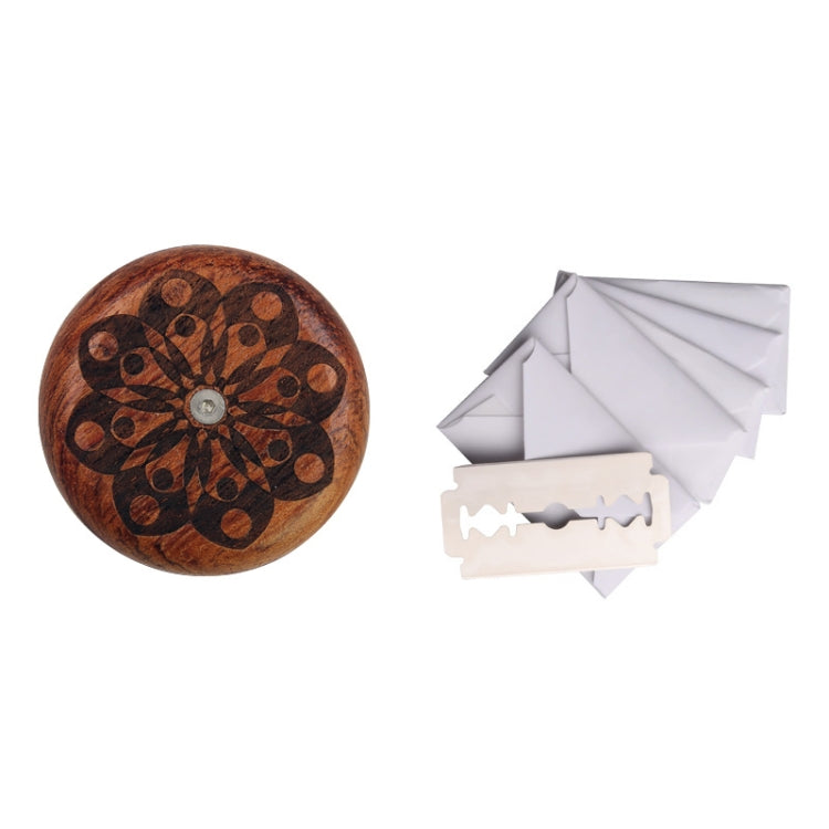 Coltello tondo per baguette per pane Coltello per tagliare il pane a doppia faccia in legno con 5 lame, Beech, Flower Pear Wood, Pattern 1 Flower Pear Wood, Pattern 2 Flower Pear Wood, Pattern 3 Flower Pear Wood, Pattern 4 Flower Pear Wood             ...
