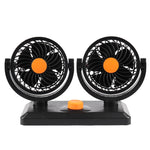 Ventilatore per auto Ventilatore elettrico portatile a doppia testa regolabile per auto, USB Universal, 12V Cigarette Lighter, 24V Cigarette Lighter