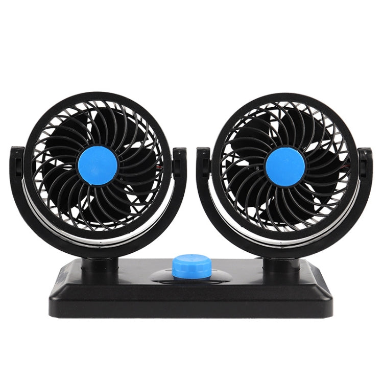 Ventilatore per auto Ventilatore elettrico portatile a doppia testa regolabile per auto, USB Universal, 12V Cigarette Lighter, 24V Cigarette Lighter