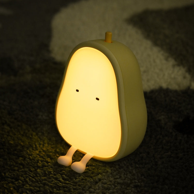 Luce notturna a forma di pera Luce notturna a LED a luce calda per camera da letto morbida in silicone, Pear Shape