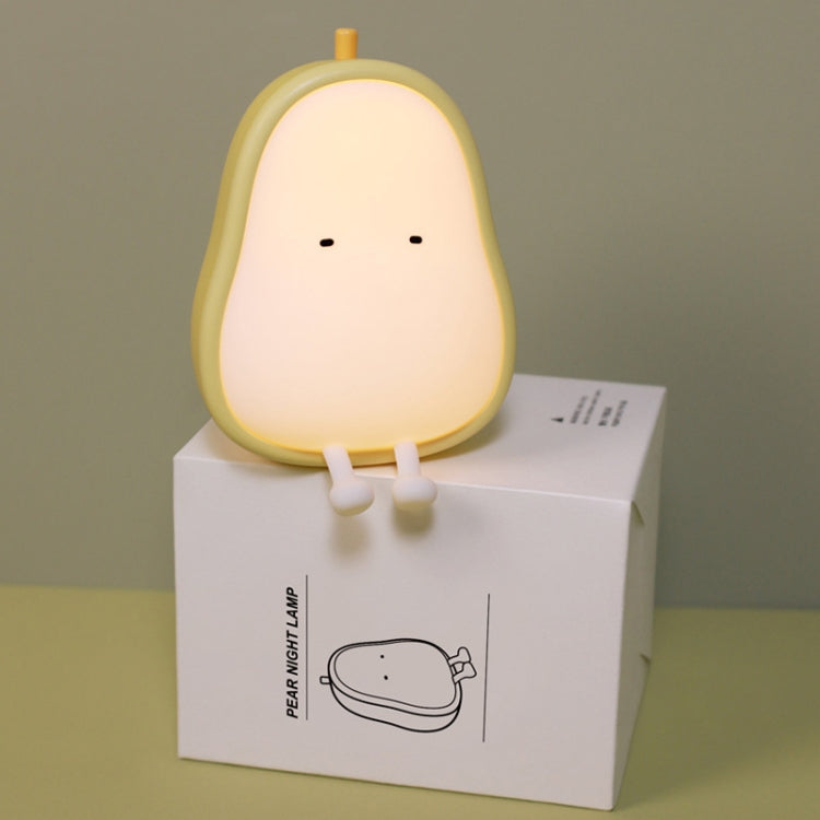 Luce notturna a forma di pera Luce notturna a LED a luce calda per camera da letto morbida in silicone, Pear Shape