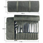 Borsa porta coltelli da cuoco in rotolo di tela cerata ad olio, Knife Storage Bag