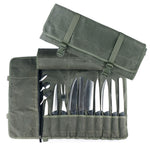Borsa porta coltelli da cuoco in rotolo di tela cerata ad olio, Knife Storage Bag