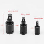 3 PCS Windurate Giunto Universale Connettore Chiave Elettrica Manicotto Giunto Sterzo Elettrico Testa, Specifica:, 1/4 inch, 1/2 inch, 3/8 inch