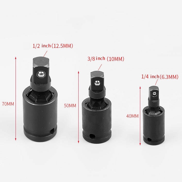 3 PCS Windurate Giunto Universale Connettore Chiave Elettrica Manicotto Giunto Sterzo Elettrico Testa, Specifica:, 1/4 inch, 1/2 inch, 3/8 inch