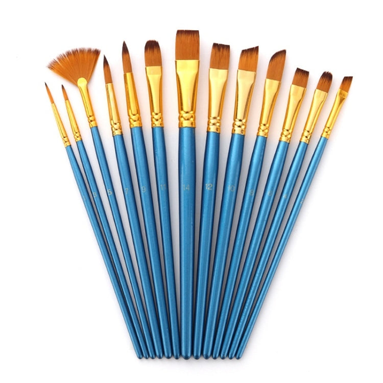 Zhu Ting 2 Set Pennello per acquerello multifunzionale in lana di nylon per studenti, 13 PCS/Set Pearl Blue, 13 PCS/Set Pearl White