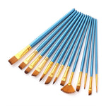 Zhu Ting 2 Set Pennello per acquerello multifunzionale in lana di nylon per studenti, 13 PCS/Set Pearl Blue, 13 PCS/Set Pearl White