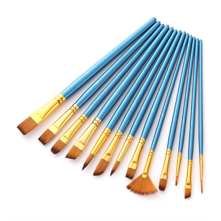 Zhu Ting 2 Set Pennello per acquerello multifunzionale in lana di nylon per studenti, 13 PCS/Set Pearl Blue, 13 PCS/Set Pearl White