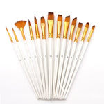 Zhu Ting 2 Set Pennello per acquerello multifunzionale in lana di nylon per studenti, 13 PCS/Set Pearl Blue, 13 PCS/Set Pearl White