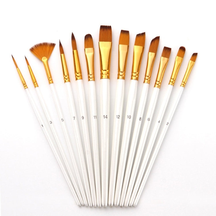 Zhu Ting 2 Set Pennello per acquerello multifunzionale in lana di nylon per studenti, 13 PCS/Set Pearl Blue, 13 PCS/Set Pearl White