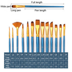 Zhu Ting 2 Set Pennello per acquerello multifunzionale in lana di nylon per studenti, 13 PCS/Set Pearl Blue, 13 PCS/Set Pearl White