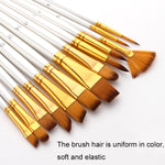Zhu Ting 2 Set Pennello per acquerello multifunzionale in lana di nylon per studenti, 13 PCS/Set Pearl Blue, 13 PCS/Set Pearl White