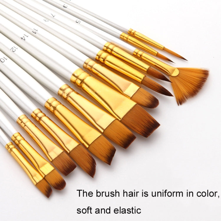 Zhu Ting 2 Set Pennello per acquerello multifunzionale in lana di nylon per studenti, 13 PCS/Set Pearl Blue, 13 PCS/Set Pearl White